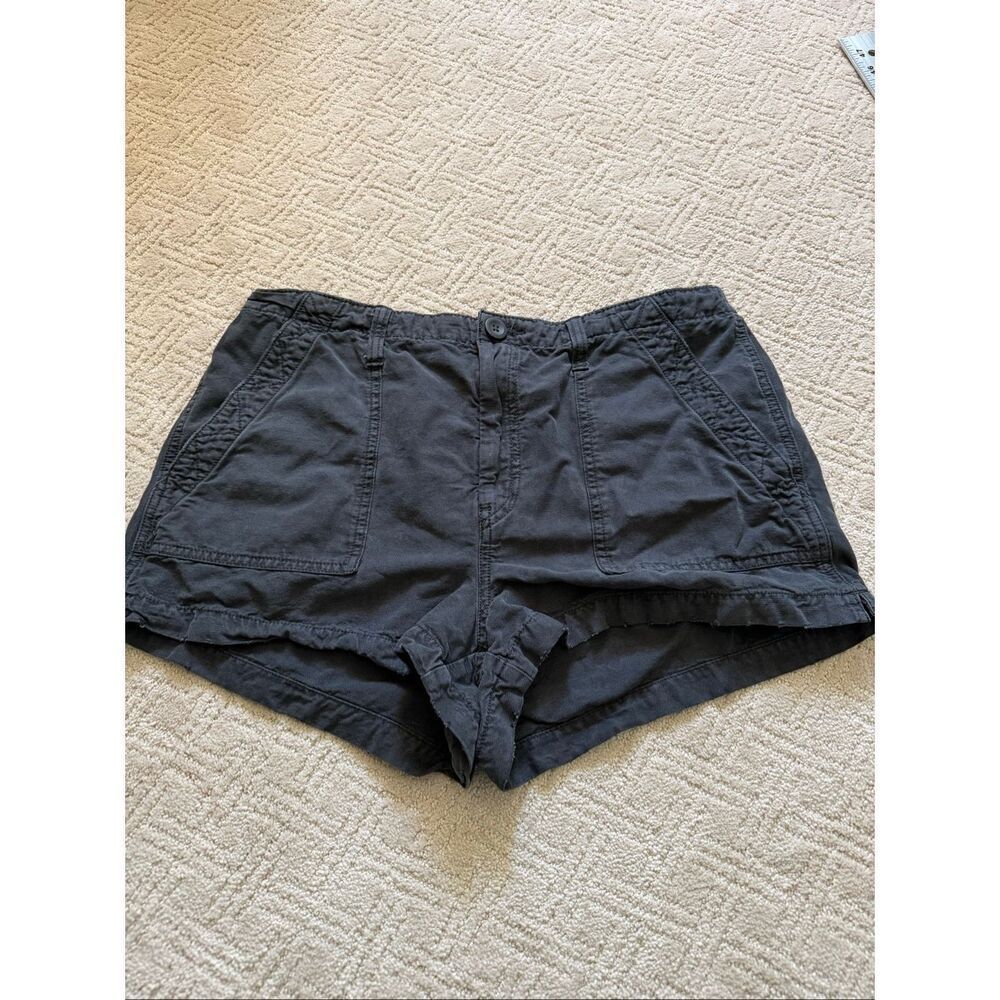 Aerie Distressed Black Chino Shorts Size Large